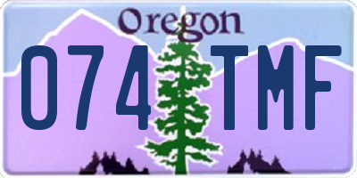 OR license plate 074TMF