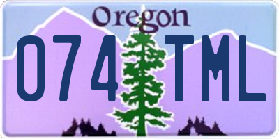 OR license plate 074TML