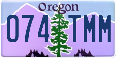 OR license plate 074TMM
