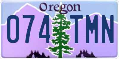 OR license plate 074TMN