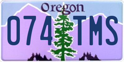 OR license plate 074TMS