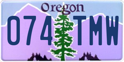 OR license plate 074TMW