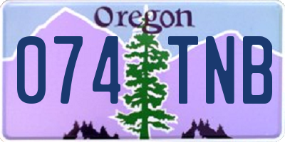 OR license plate 074TNB