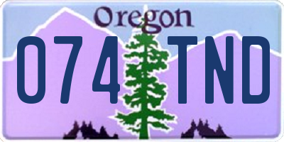 OR license plate 074TND