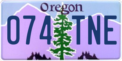 OR license plate 074TNE