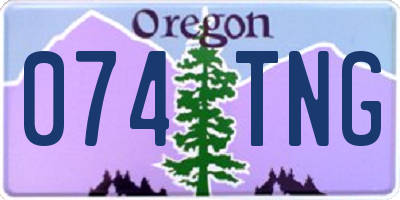 OR license plate 074TNG