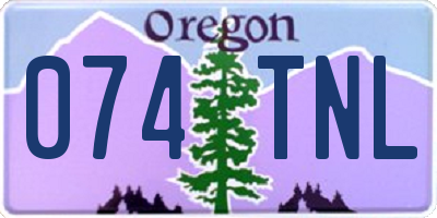 OR license plate 074TNL