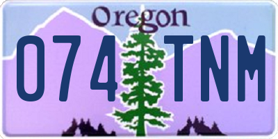 OR license plate 074TNM