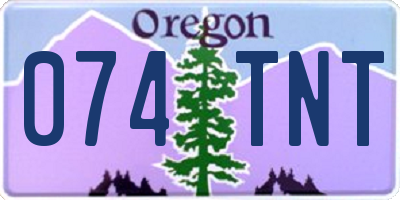 OR license plate 074TNT