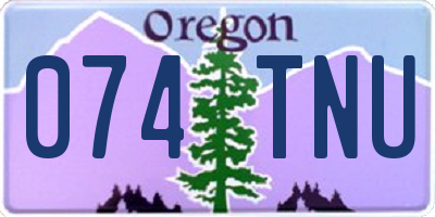 OR license plate 074TNU