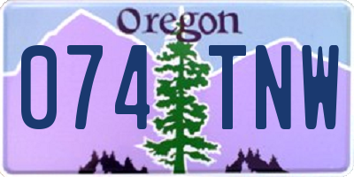 OR license plate 074TNW