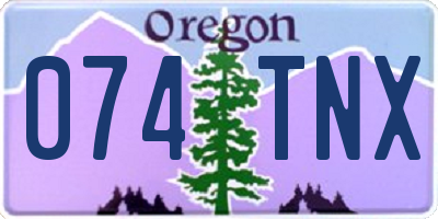 OR license plate 074TNX