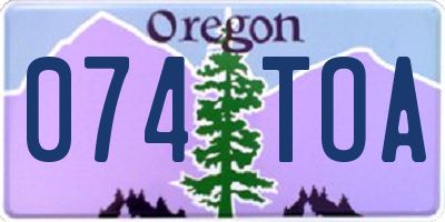 OR license plate 074TOA