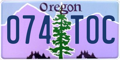 OR license plate 074TOC