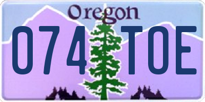 OR license plate 074TOE