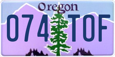 OR license plate 074TOF