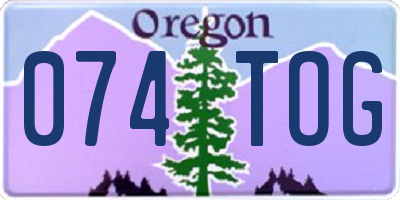 OR license plate 074TOG