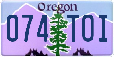 OR license plate 074TOI