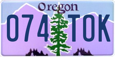 OR license plate 074TOK