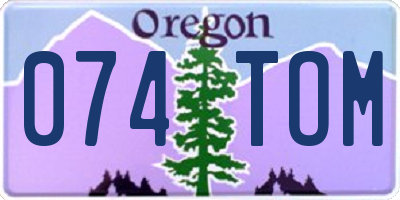 OR license plate 074TOM