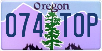 OR license plate 074TOP