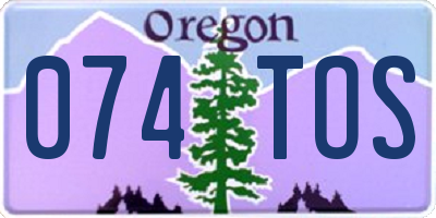 OR license plate 074TOS