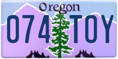 OR license plate 074TOY
