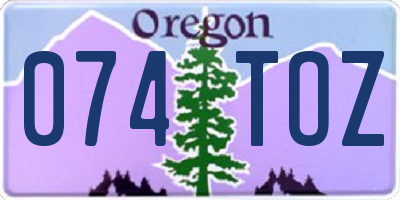 OR license plate 074TOZ