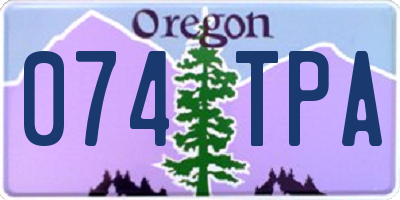 OR license plate 074TPA