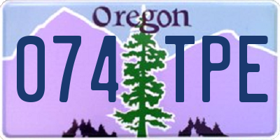 OR license plate 074TPE