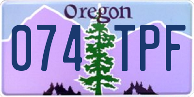OR license plate 074TPF