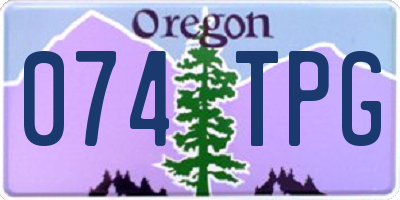 OR license plate 074TPG