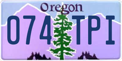 OR license plate 074TPI