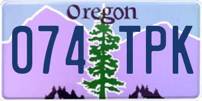 OR license plate 074TPK