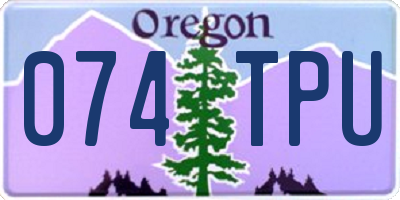 OR license plate 074TPU