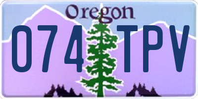 OR license plate 074TPV