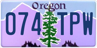 OR license plate 074TPW