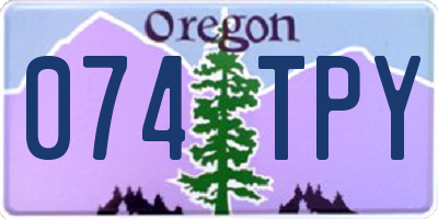OR license plate 074TPY