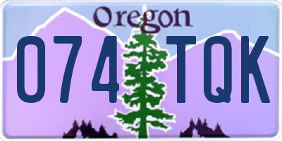 OR license plate 074TQK