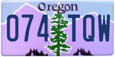 OR license plate 074TQW