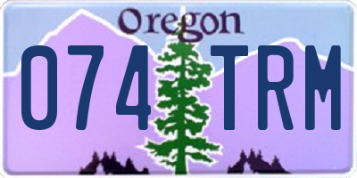 OR license plate 074TRM