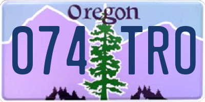 OR license plate 074TRO