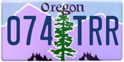 OR license plate 074TRR