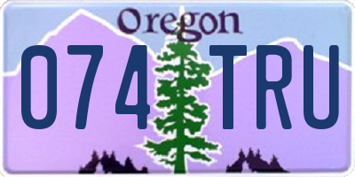 OR license plate 074TRU