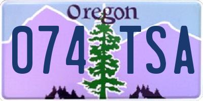 OR license plate 074TSA