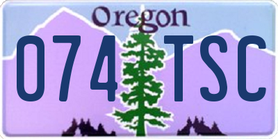 OR license plate 074TSC