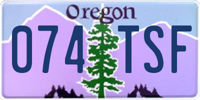 OR license plate 074TSF