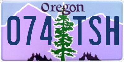 OR license plate 074TSH