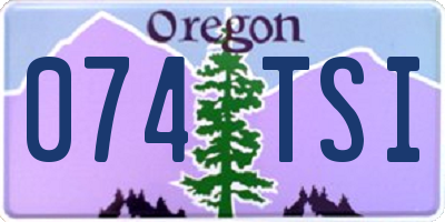 OR license plate 074TSI