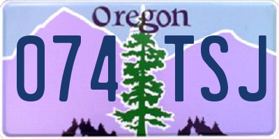 OR license plate 074TSJ